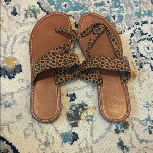 Old Navy Brown and Black Leopard Sandals